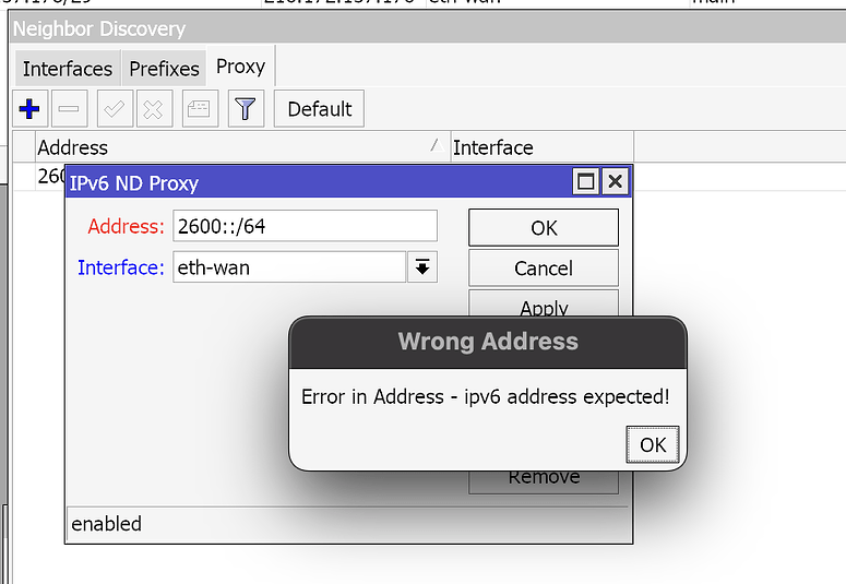 Feature Request: Subnet address support for IPv6 ND Proxy - RouterOS ...