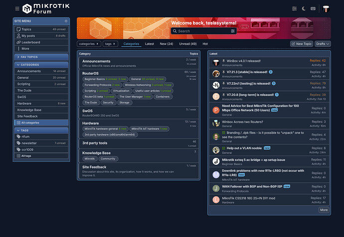 Main page (dark)
