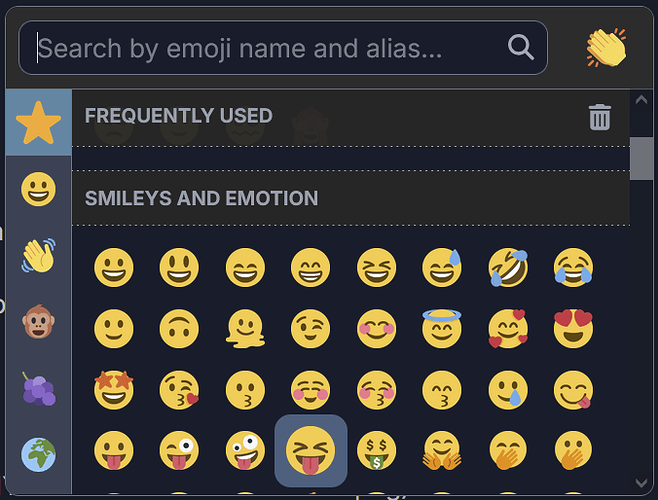 Emoji picker (dark)