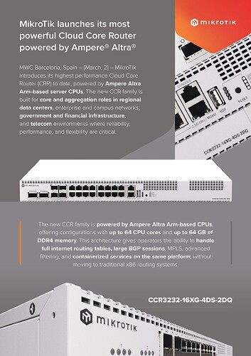 New CCR3K spotted at MWC - General - MikroTik community forum