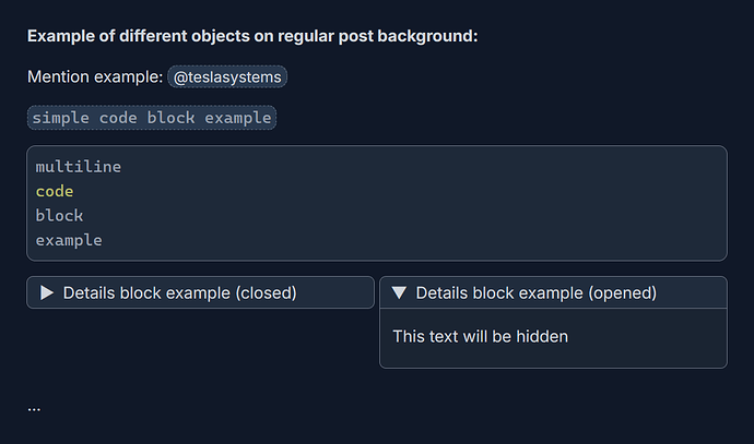 Post contents (dark)