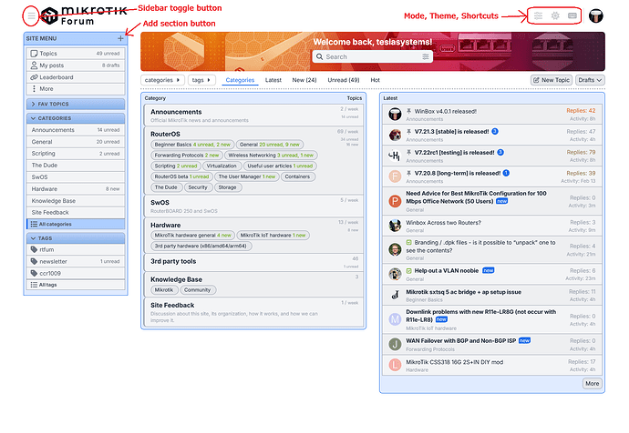 New layout