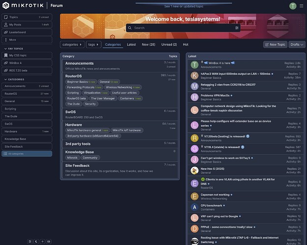 Main page (dark)