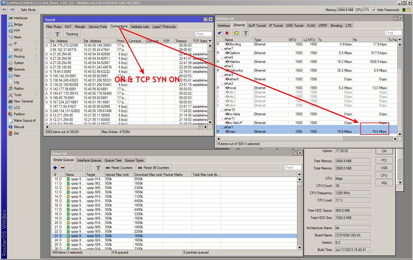 CCR Queue and connection tracking in firewall [low speed] - General ...