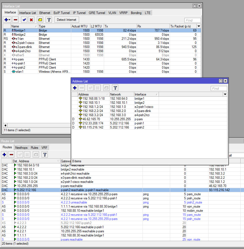 Recursive Route Two PPPOE with same gateway recursive route - General - MikroTik ...