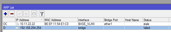 I got a failed in my ARP list. The address comes from a external router ...