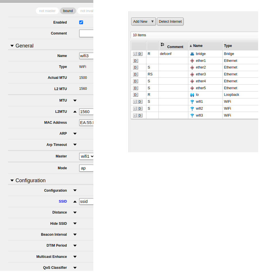 Normally wifi1 and wifi2 are already ports on a bridge, then just add wifi3 as port.png
