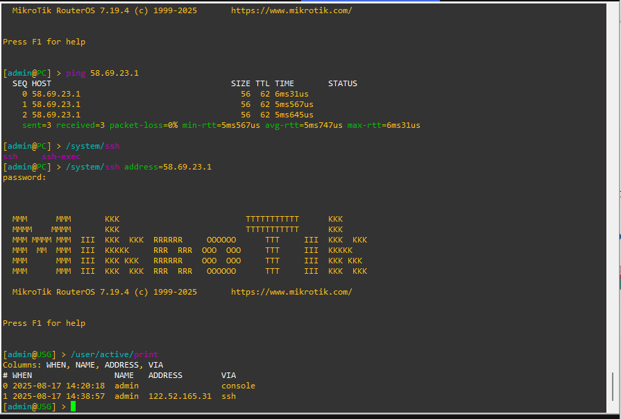 ip route get mikrotik