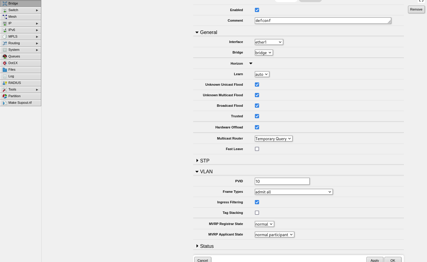 Screenshot 2024-11-04 at 16-16-19 rt2 - Bridge Port ether1 at admin@172.27.10.2 - Webfig v7.16.1 (stable) on RB5009UPr S (arm64).png