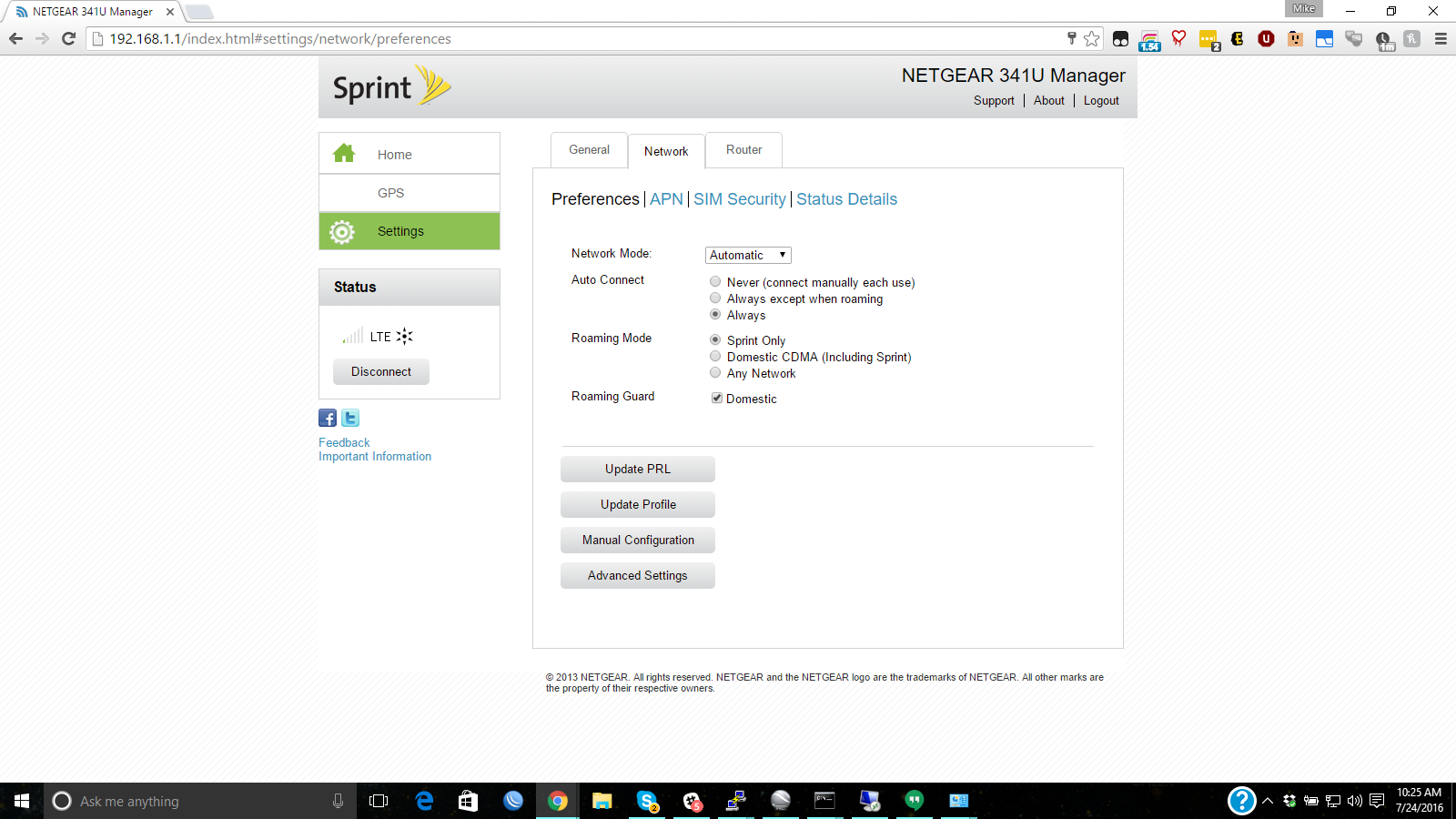 Netgear 341U - Settings - Network - Preferences.PNG
