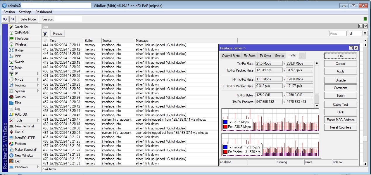 RB960 ExFattoria port flapping.jpg