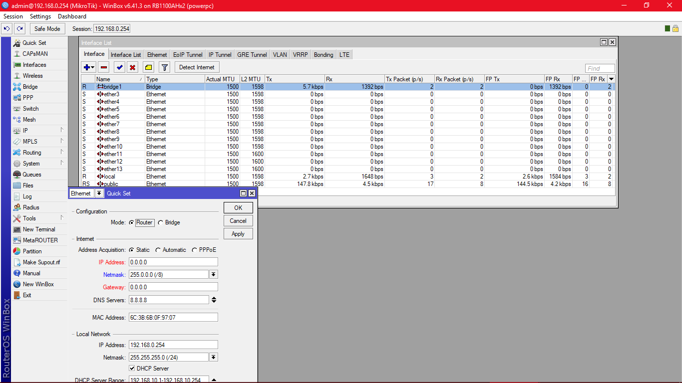 TM router to rb1100 - Beginner Basics - MikroTik community forum