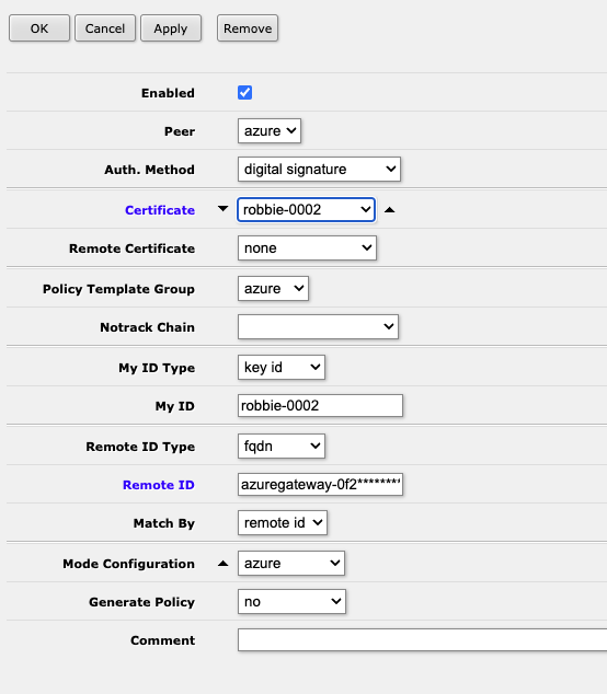 Ipsec VPN to Azure Point-to-site - General - MikroTik community forum
