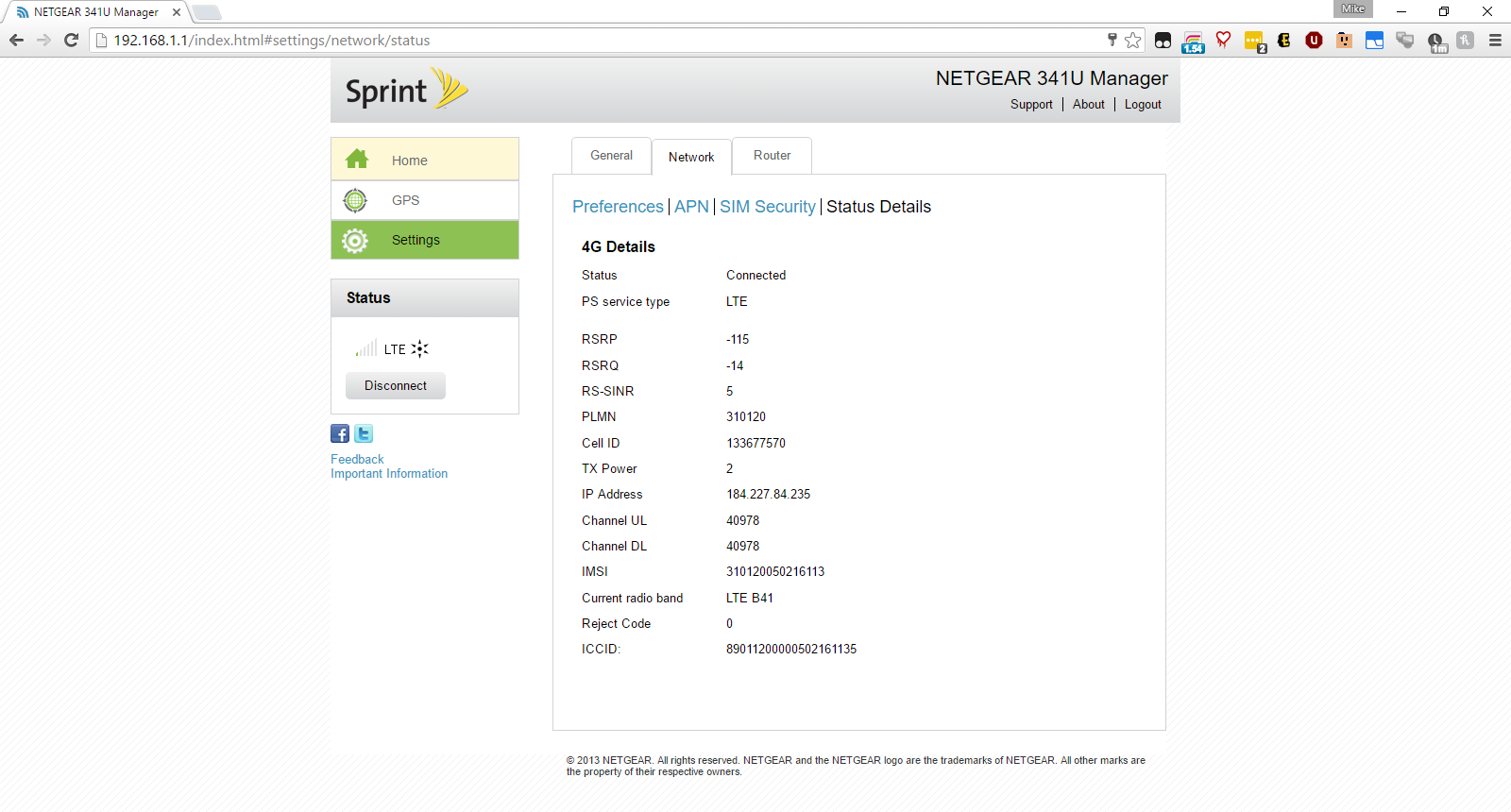 Netgear 341U - Settings - Network - Status Details.PNG