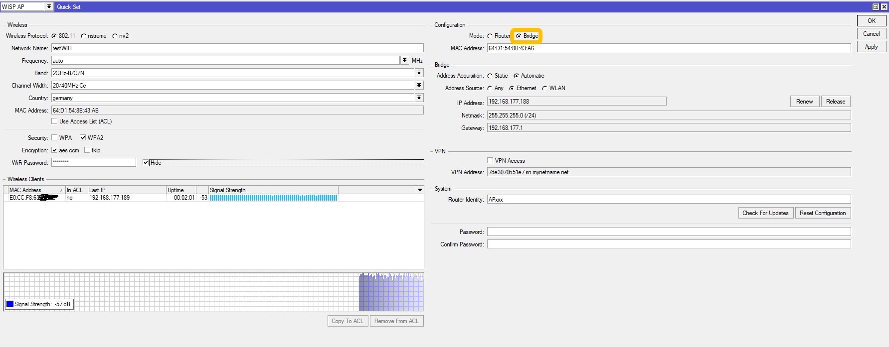 No Internet on Wlan bridge - Beginner Basics - MikroTik community forum