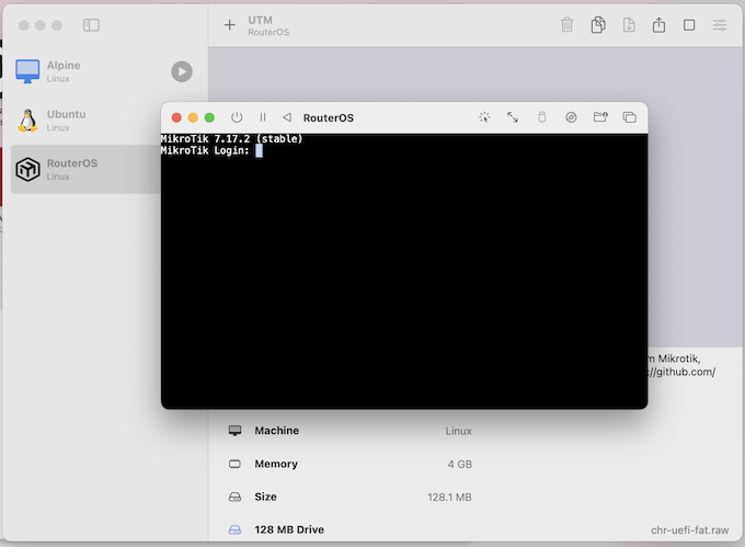 CHR started after install using serial console.png