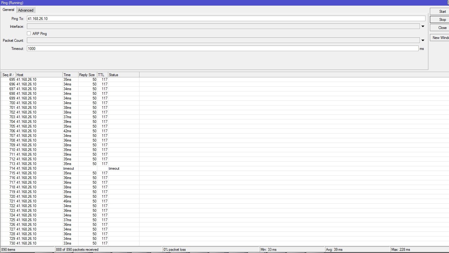 random timeouts on mikrotik ping tool - General - MikroTik community forum